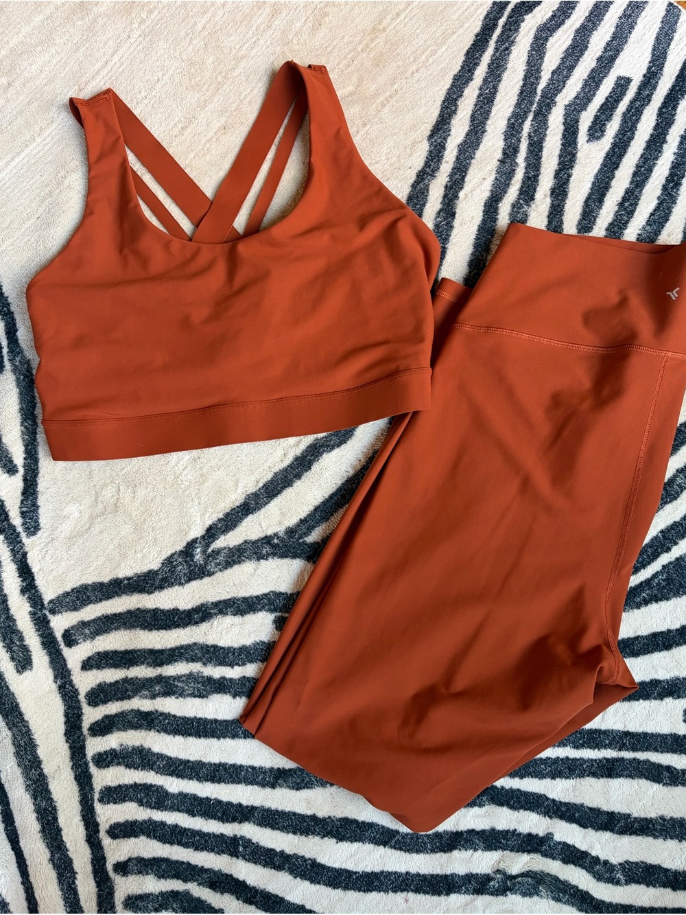 Old Navy PowerSoft Matching Set 2X XXL Tall Leggings Sports Bra Rust